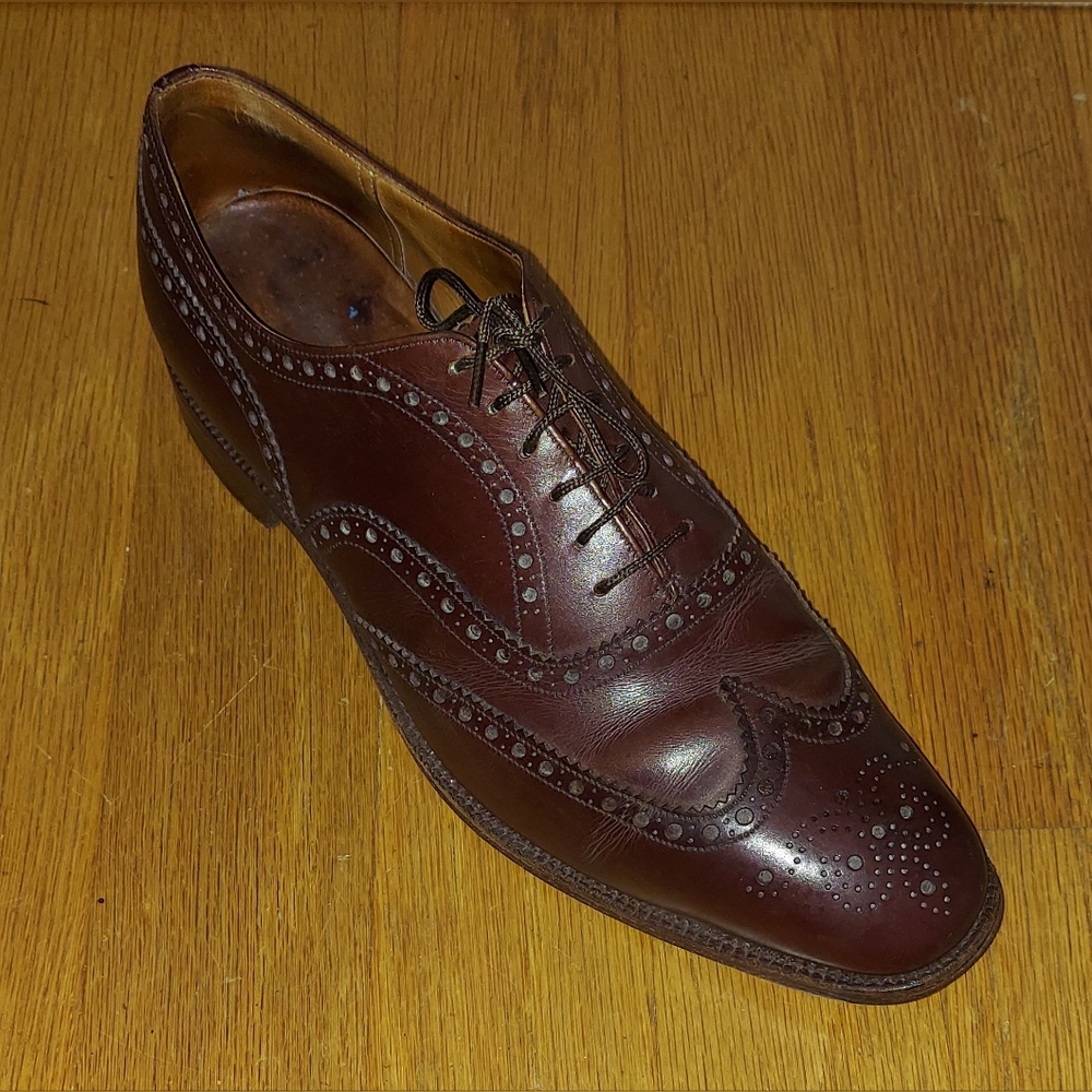 ALAN McAFEE LONDON MEN'S BROWN WINGTIP BROGUE OXFORDS SIZE 11 D MADE IN ENGLAND